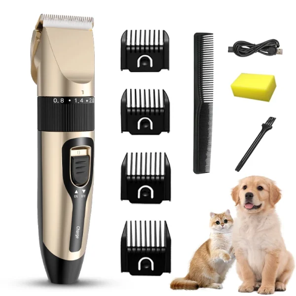 Dog Hair Clippers Electrical Pet Dog Clipper Grooming Trimmer Set For Cat Rabbit  Cordless USB Rechargeable Pet Shaving Machine